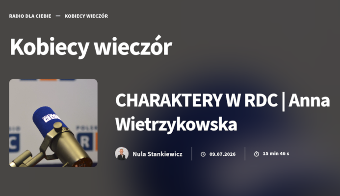 Podcast Kobiecy wieczór RDC, odcinek z Anną Wietrzykowską
